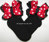 Minnie Mouse Red Polka Dot Ruffle Bow Socks