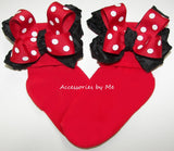 Minnie Mouse Red Polka Dot Ruffle Bow Socks