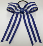Stripe Ribbon Ponytail Bow