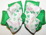 St. Patrick's Day Shamrock Ruffle Bow Socks
