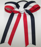 Stripe Ribbon Ponytail Bow