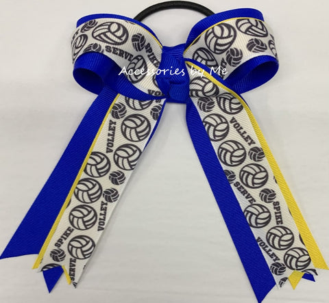 Volleyball Yellow Electric Ponytail Bow
