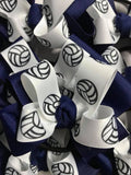 Volleyball Blue Hair Bow
