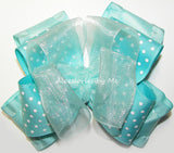 Frilly Easter Turquoise Ruffle Hair Bow - Accessories by Me