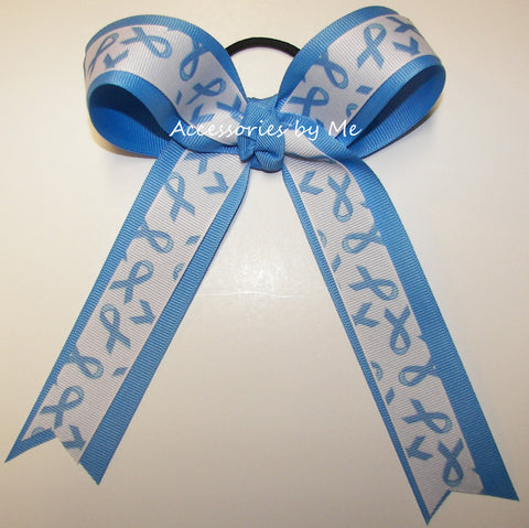 Blue Awareness Ponytail Holder Bow