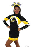 Chevron Yellow Black Big Cheer Bow - Accessories by Me