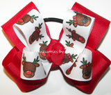 Christmas Rudolph Red Nose Reindeer Hair Bow