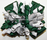 Korkers Green Gray White Cheer Hair Bow 