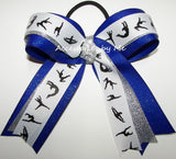Gymnastics Sparkly Royal Blue Ponytail Bow