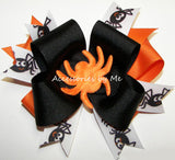 Spider Black and Orange Hair Bow