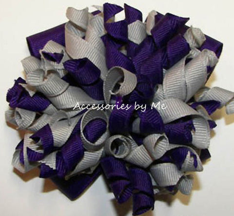 Korkers Purple Gray Cheer Bow
