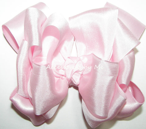 Light Pink Silk Satin Hair Bow