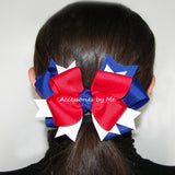 Red White Blue Ponytail Bow