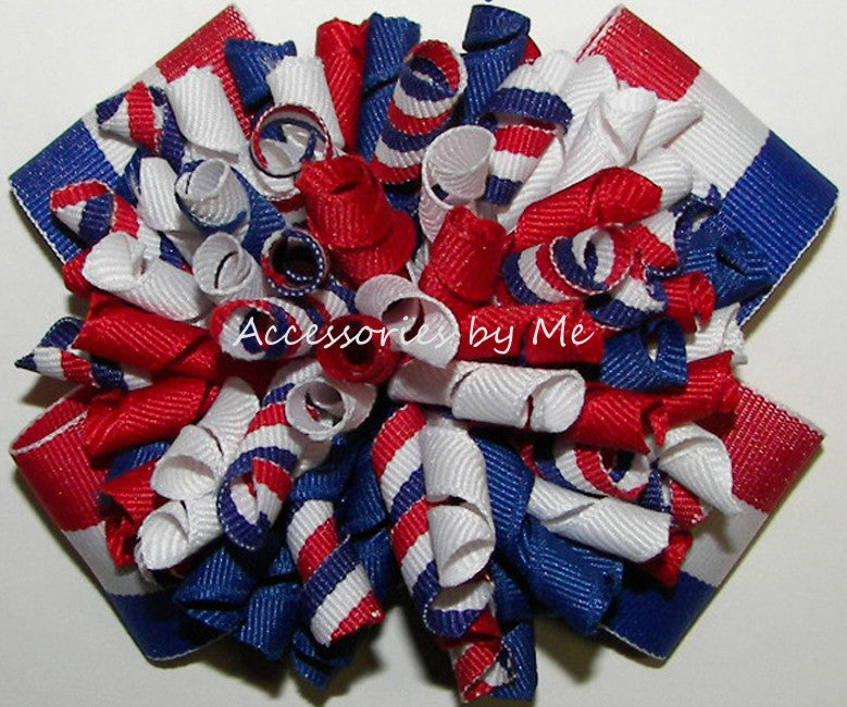 Korkers Red White Royal Blue Hair Bow
