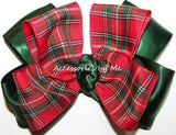 Red Green Tartan Plaid Hair Bow