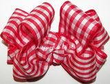 Red Gingham Check Hair Bow