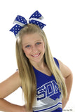 Blue White Big Cheer Bow - Accessories by Me