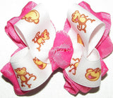 Silly Monkey Hot Pink Ruffle Hair Bow