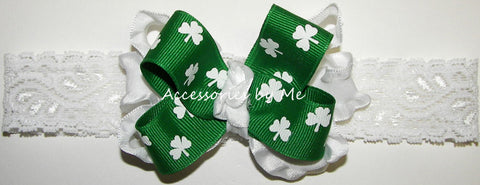 St. Patrick's Day Shamrock Bow Headband