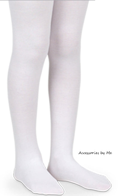 Girls Smooth White Tights, White Microfiber Tights, Black Dance Tights –  Accessories by Me, LLC