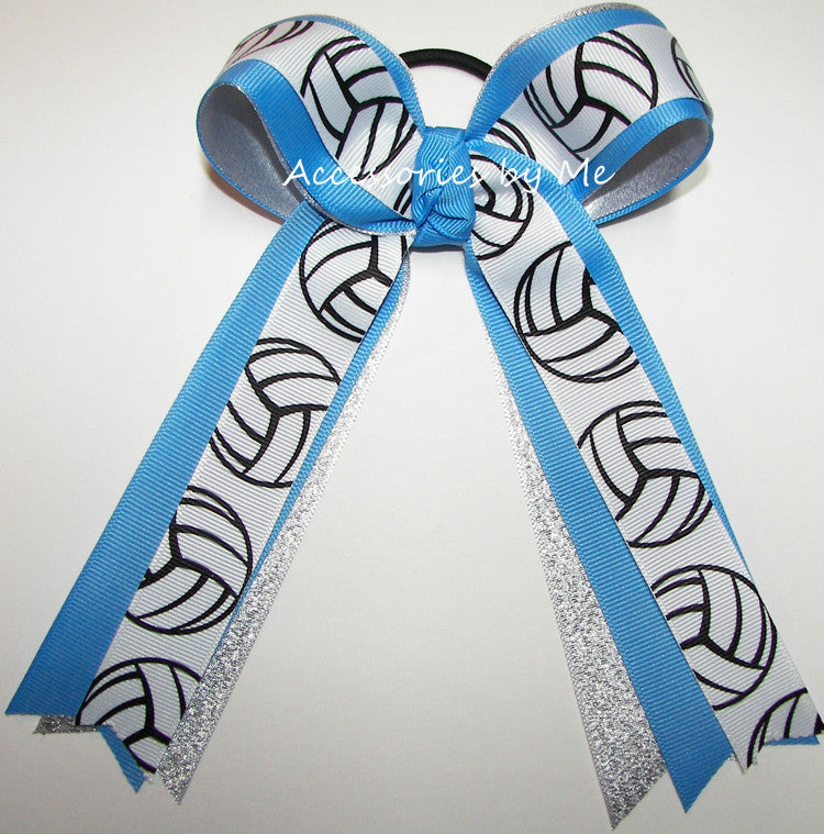 Volleyball Copen Blue Silver Ponytail Bow