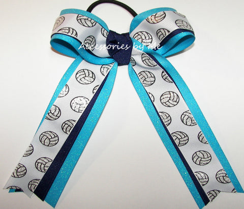 Volleyball Hair Bow, Volleyball Ribbon Ponytail, Volleyball Team Bows –  Accessories by Me, LLC