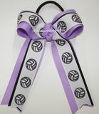 Volleyball Light Orchid Black Ponytail Bow